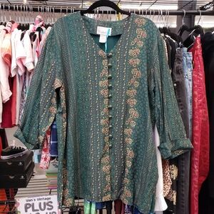 Vintage 1990s Button Front Blouse-tunic